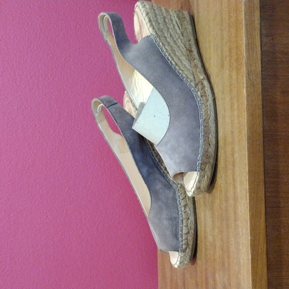 Fred De La Bretoniere Suede Espadrille Wedges Slingback Tan Brown Size 39 US 9 - Picture 8 of 13